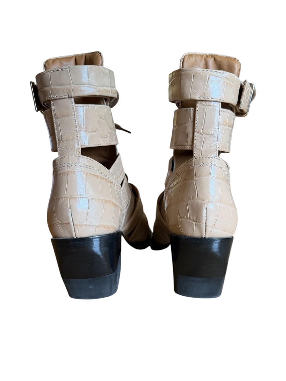 Chloe Rylee Croc-Embossed Motorcycle/Combat Boot EU 38 - Picture 4 of 9